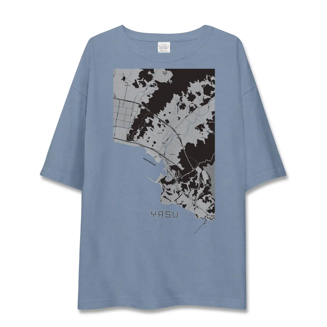 【夜須(高知県)(高知県)】地図柄ビッグシルエットTシャツ