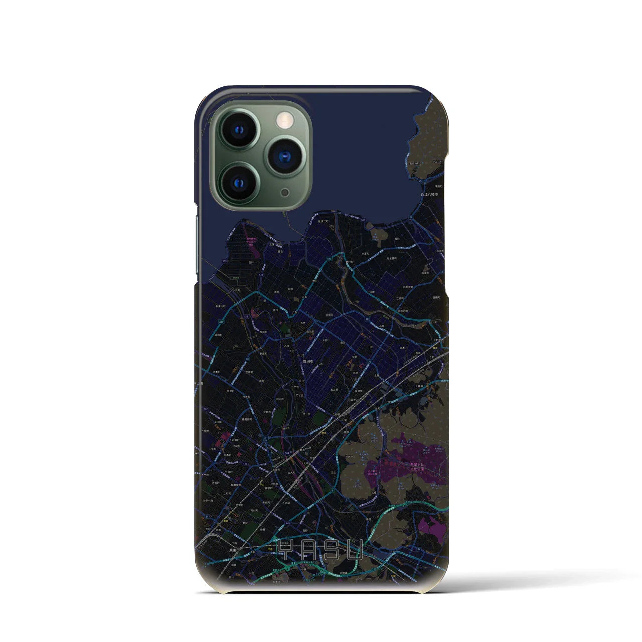 【野洲(滋賀県)】地図柄iPhoneケース(バックカバータイプ)