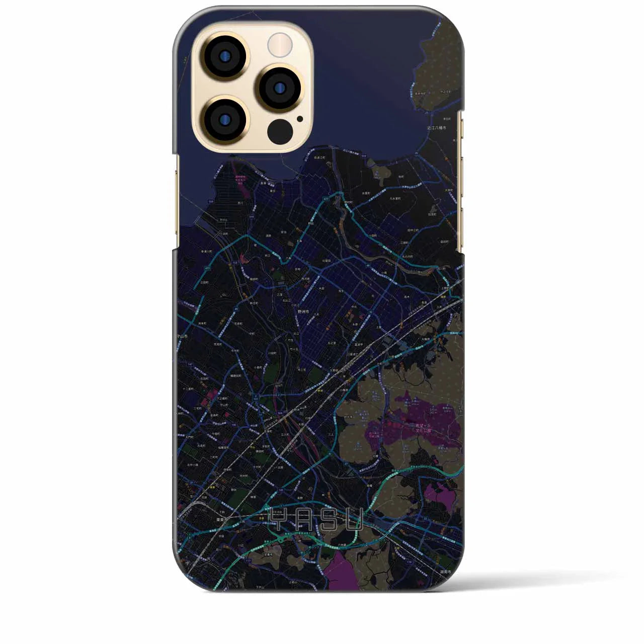 【野洲(滋賀県)】地図柄iPhoneケース(バックカバータイプ)