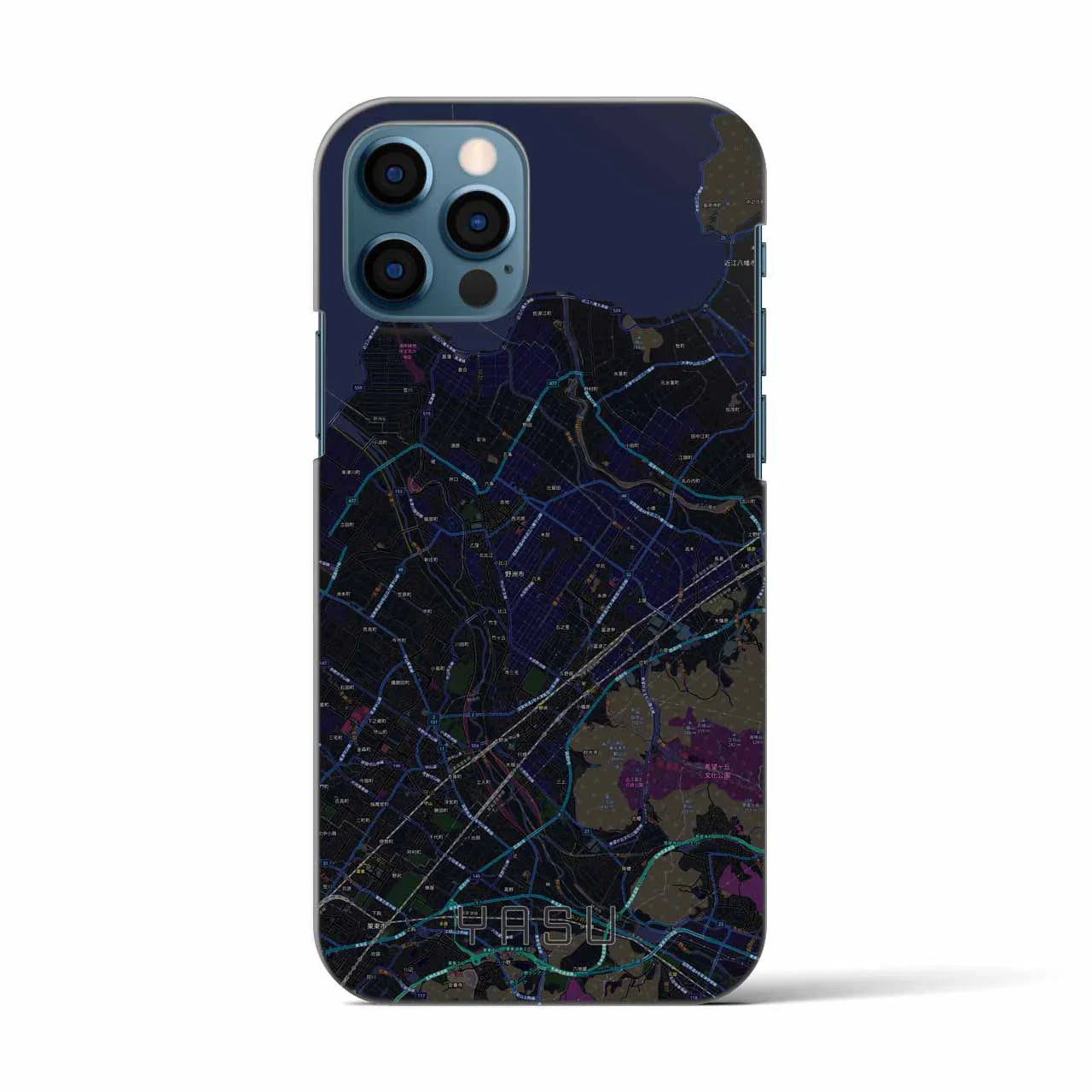 【野洲(滋賀県)】地図柄iPhoneケース(バックカバータイプ)