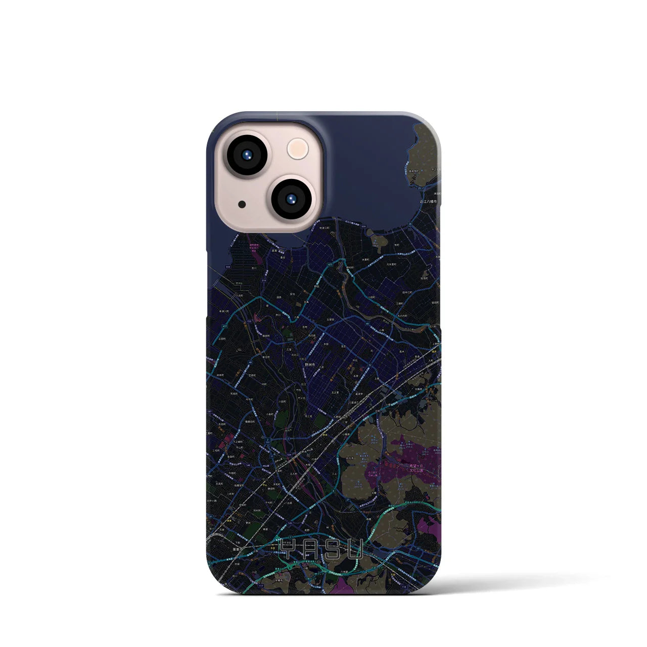 【野洲(滋賀県)】地図柄iPhoneケース(バックカバータイプ)