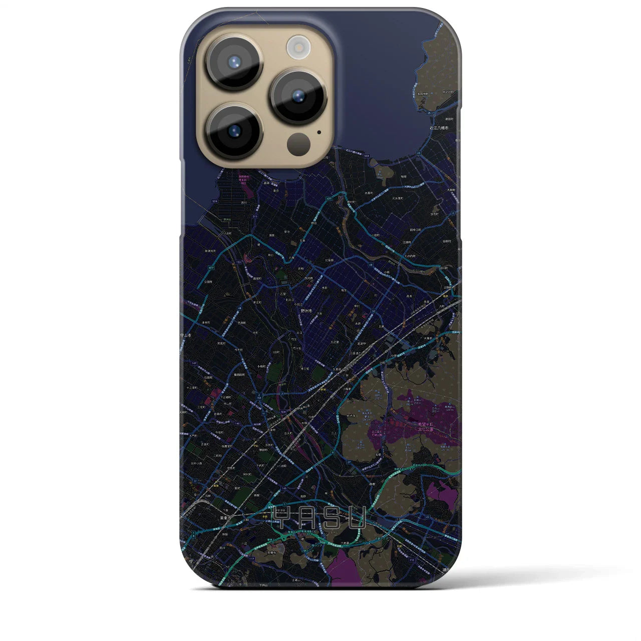 【野洲(滋賀県)】地図柄iPhoneケース(バックカバータイプ)