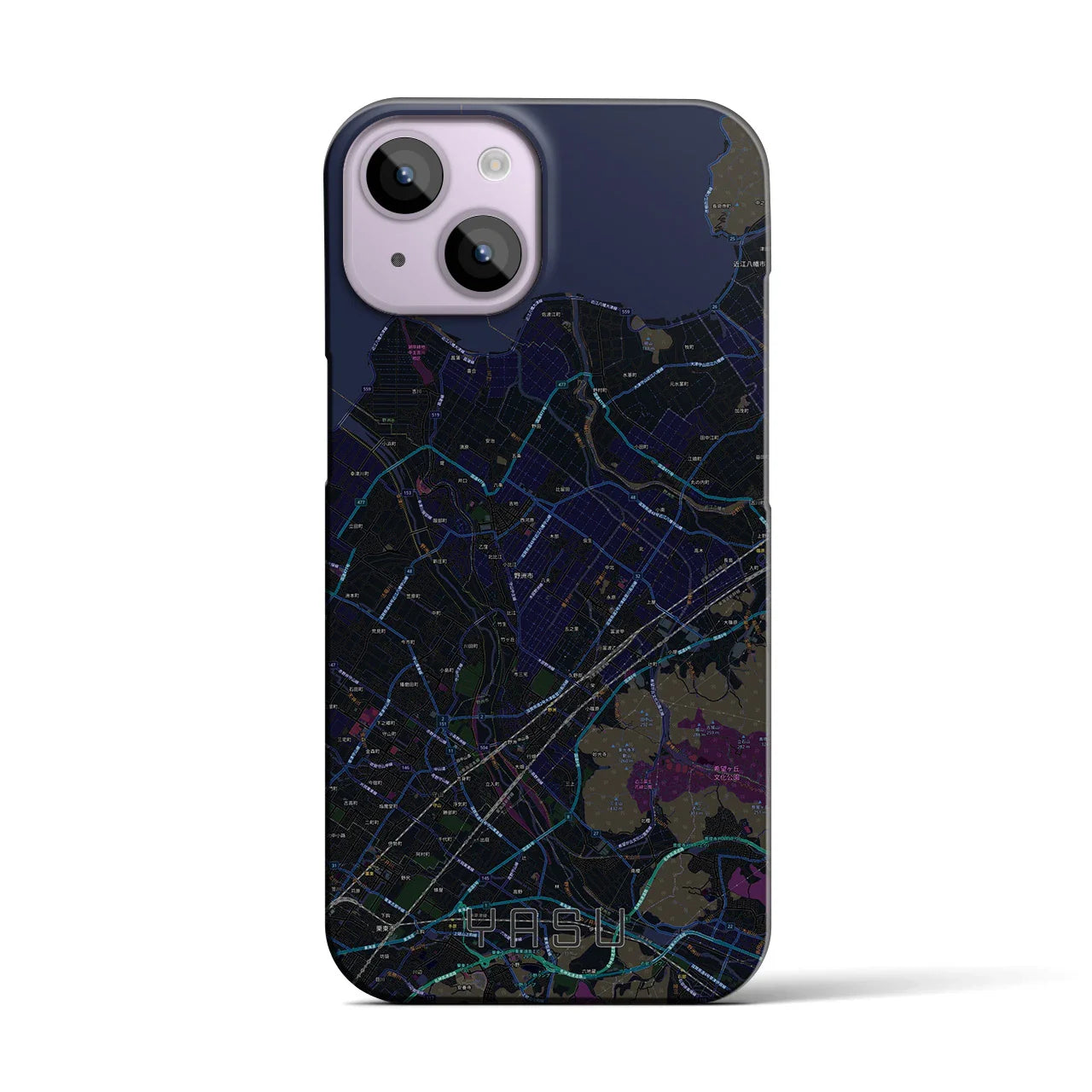 【野洲(滋賀県)】地図柄iPhoneケース(バックカバータイプ)