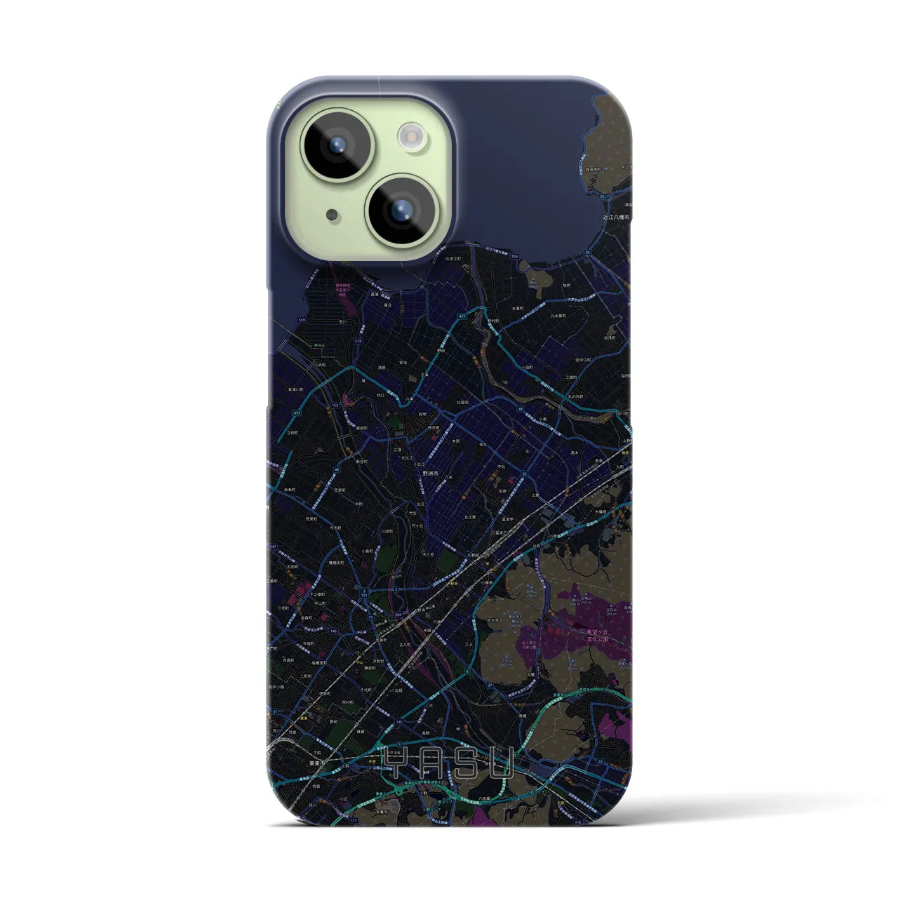 【野洲(滋賀県)】地図柄iPhoneケース(バックカバータイプ)
