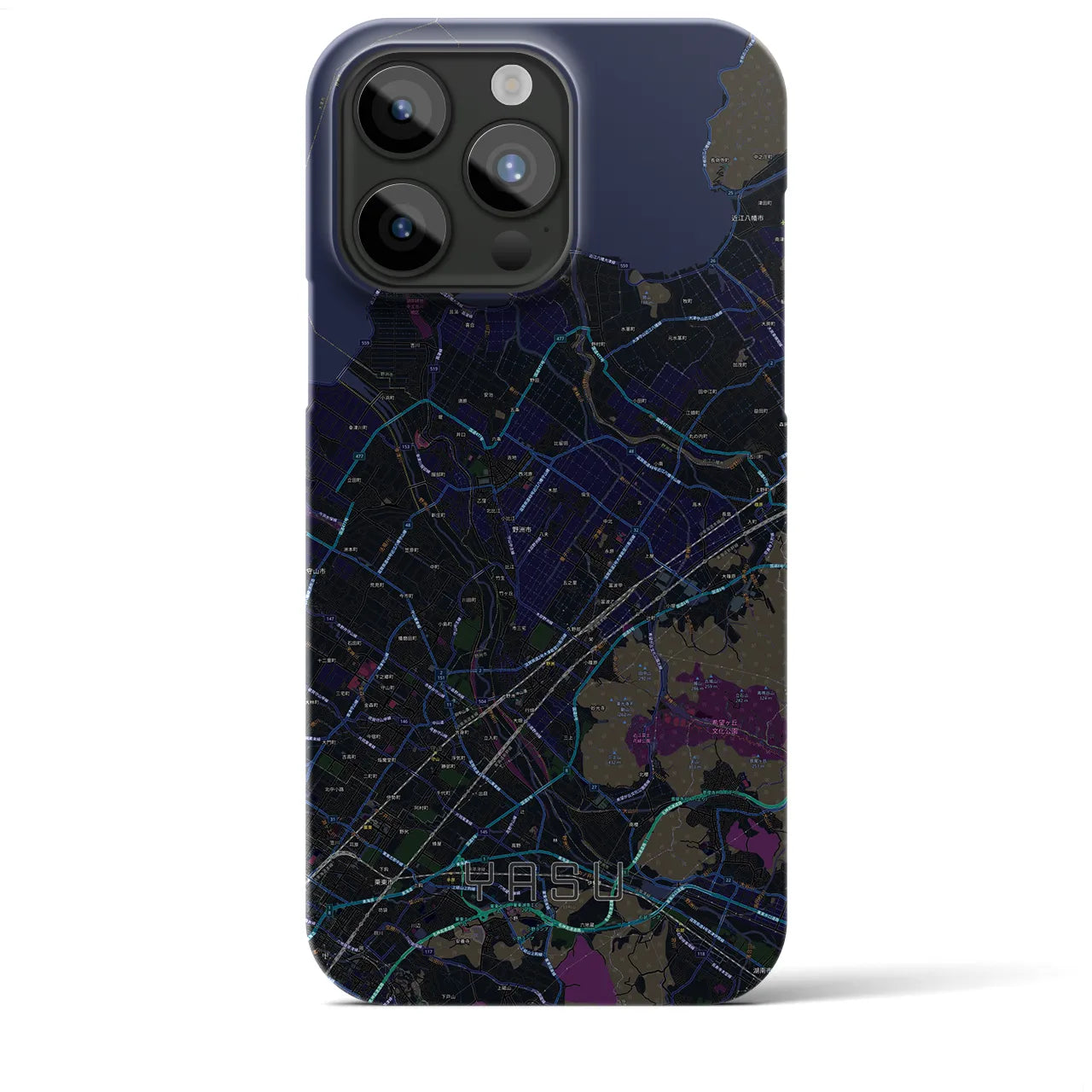 【野洲(滋賀県)】地図柄iPhoneケース(バックカバータイプ)