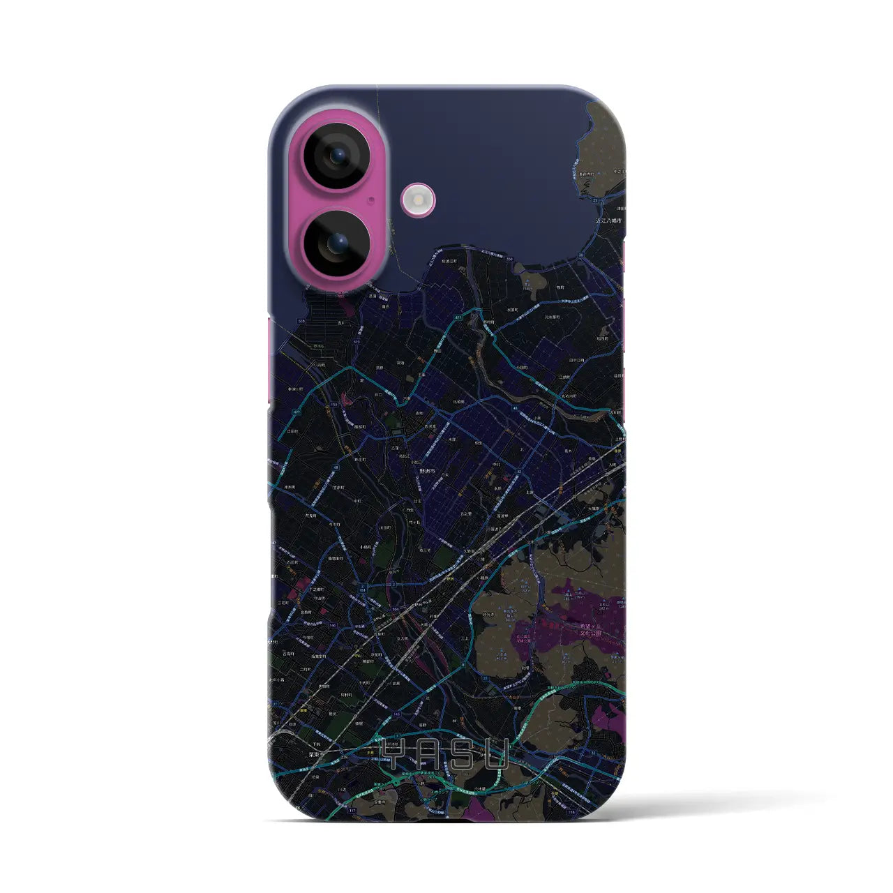 【野洲(滋賀県)】地図柄iPhoneケース(バックカバータイプ)