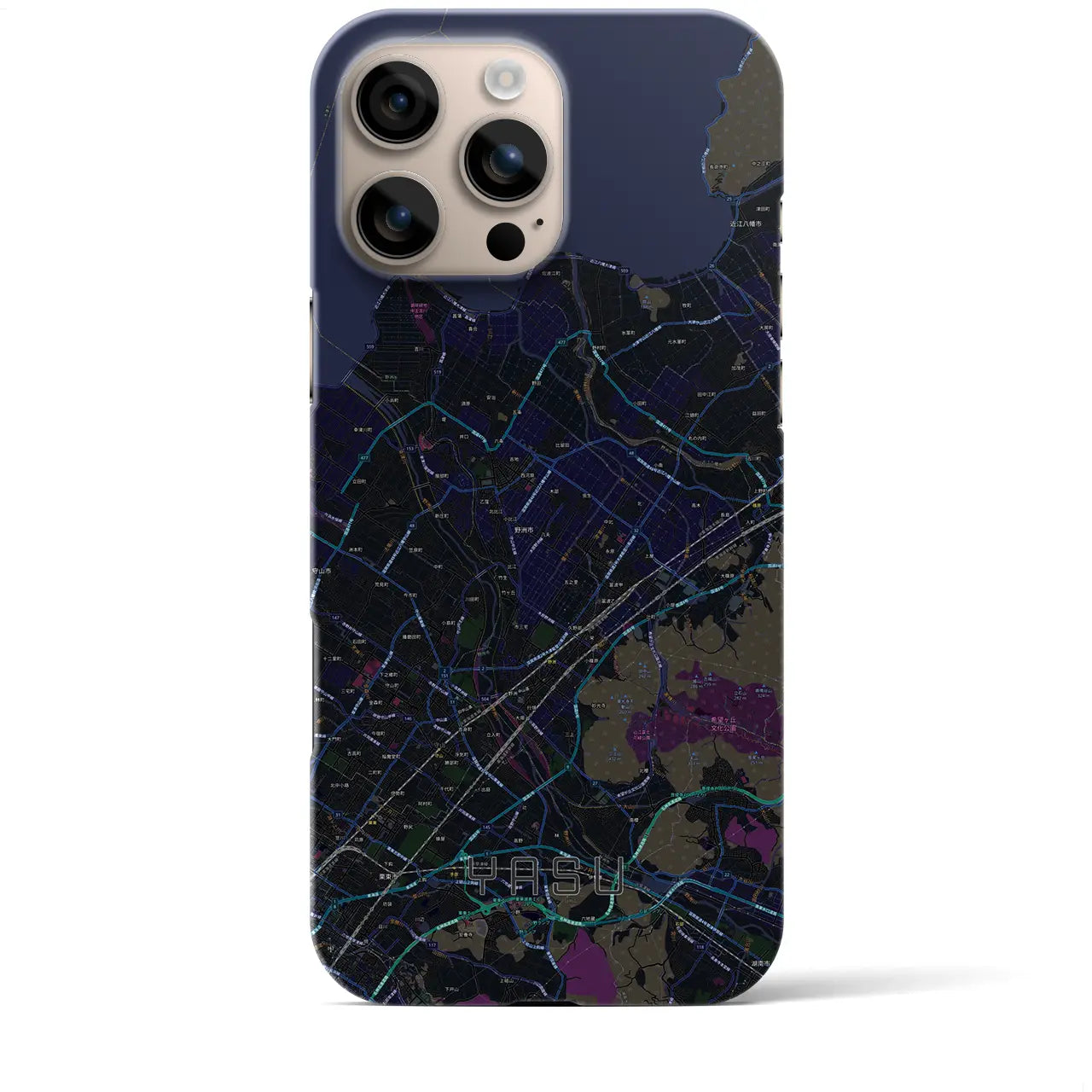 【野洲(滋賀県)】地図柄iPhoneケース(バックカバータイプ)