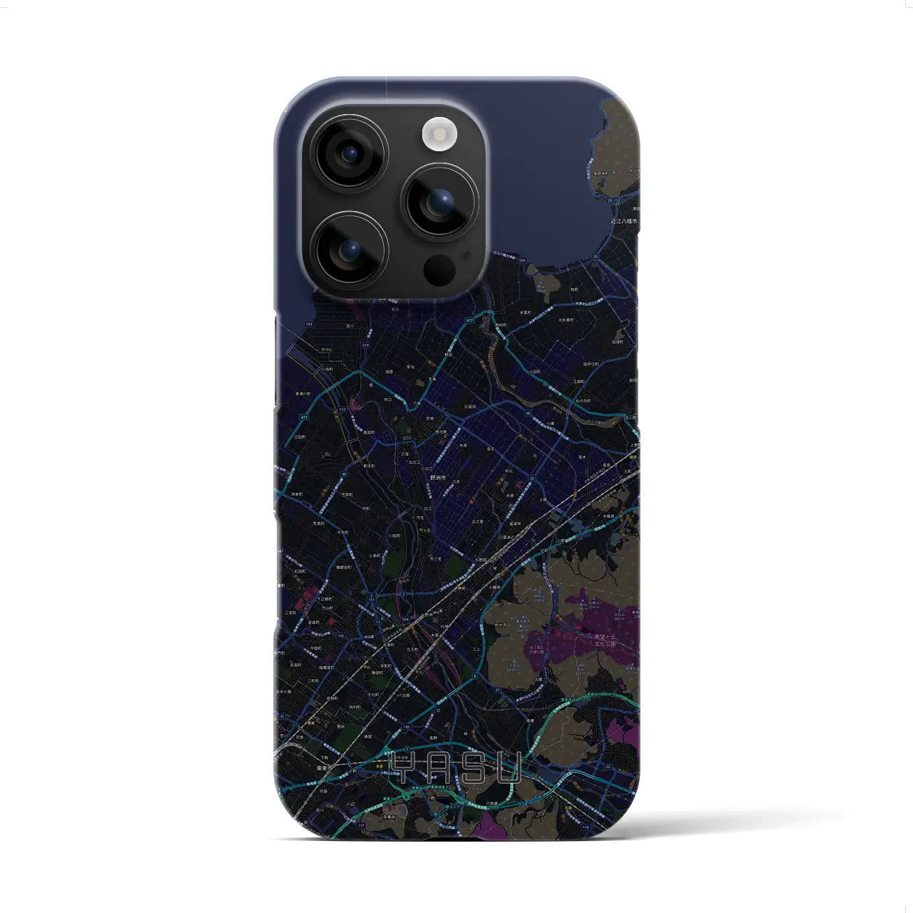 【野洲(滋賀県)】地図柄iPhoneケース(バックカバータイプ)