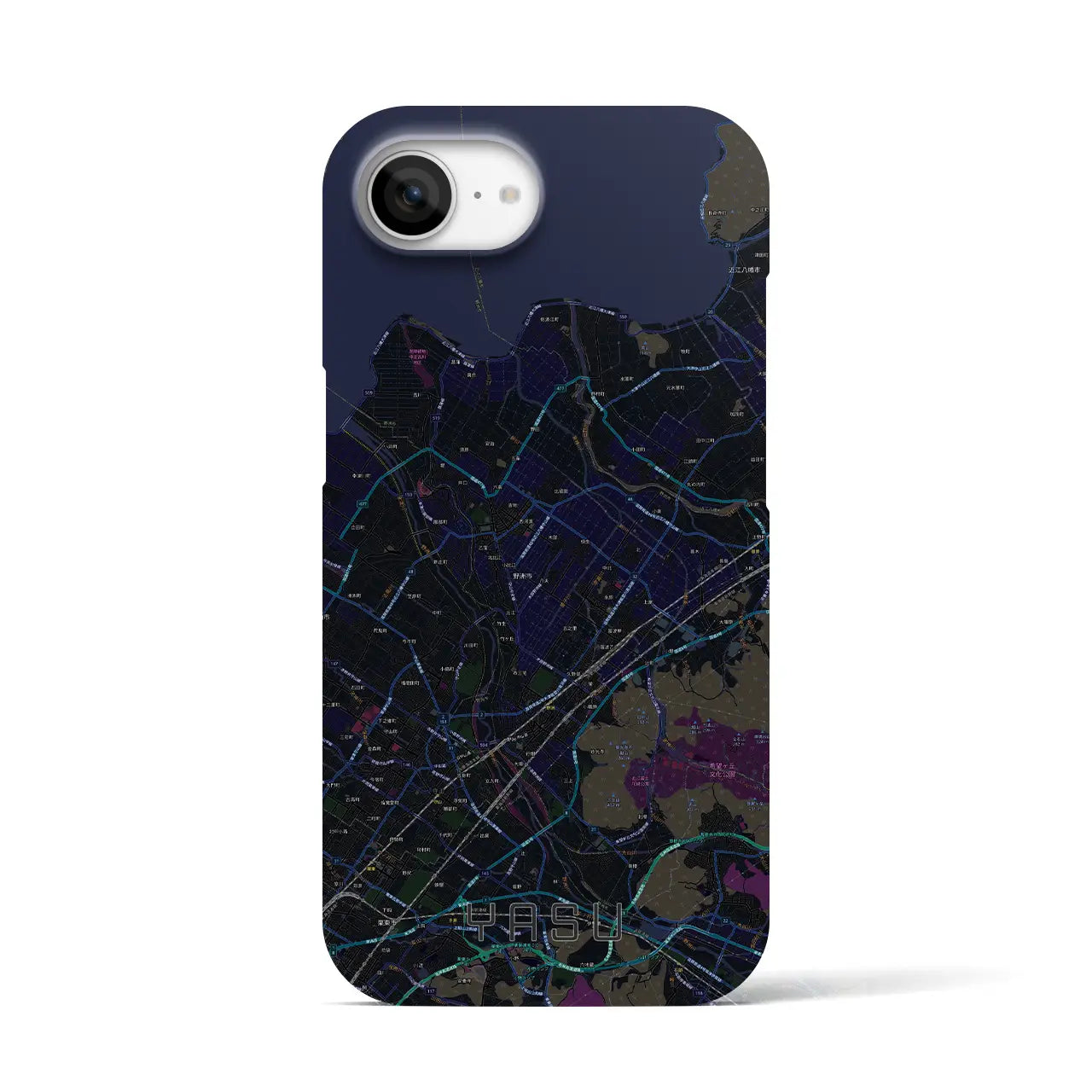 【野洲(滋賀県)】地図柄iPhoneケース(バックカバータイプ)