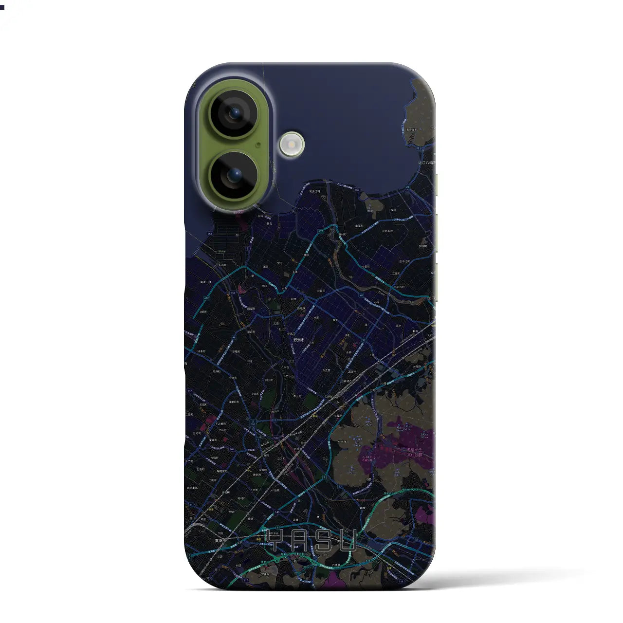 【野洲(滋賀県)】地図柄iPhoneケース(バックカバータイプ)