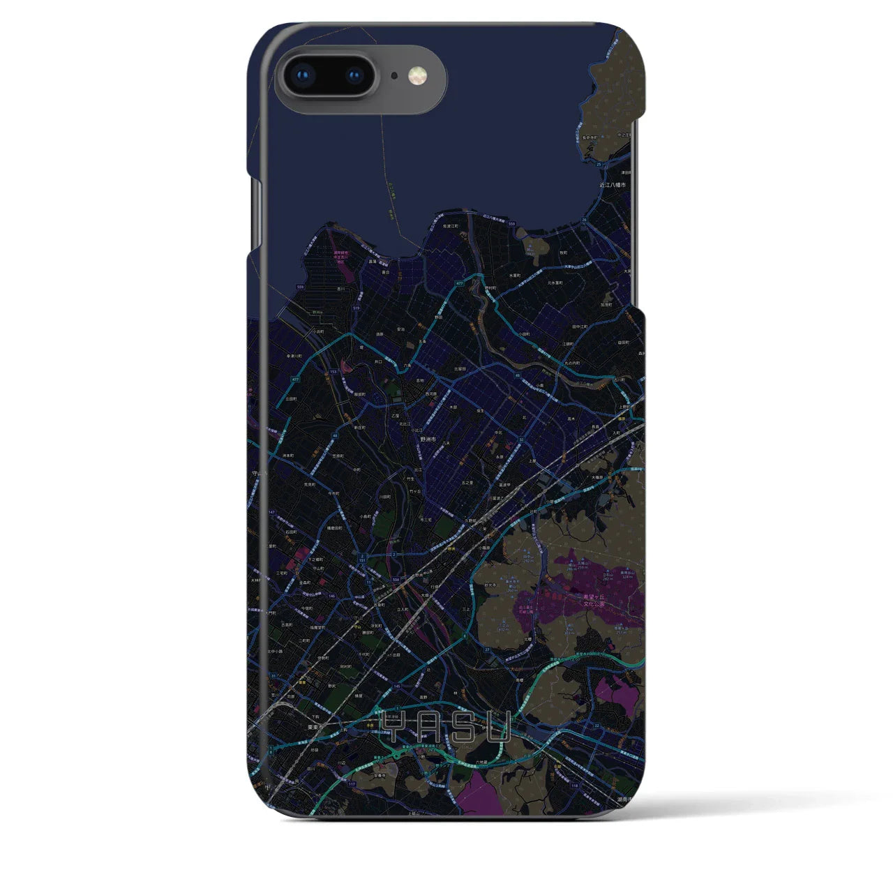 【野洲(滋賀県)】地図柄iPhoneケース(バックカバータイプ)