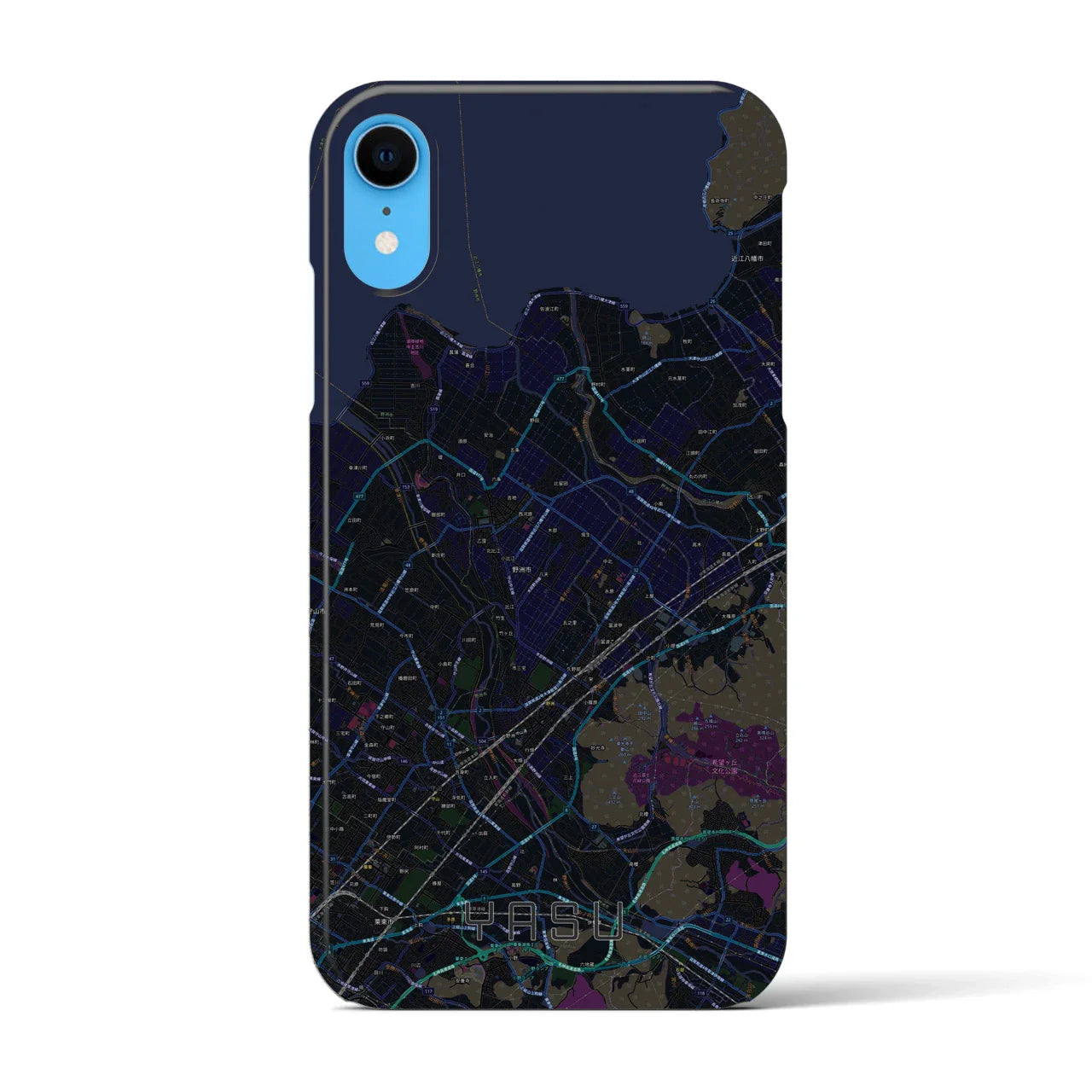 【野洲(滋賀県)】地図柄iPhoneケース(バックカバータイプ)