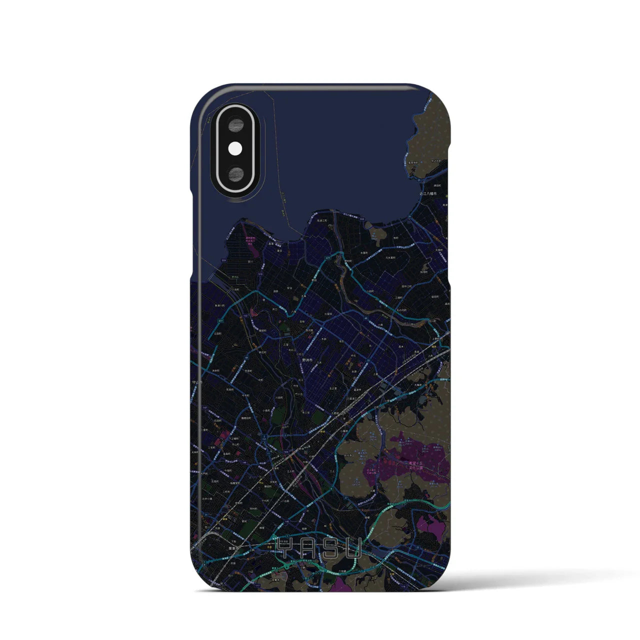 【野洲(滋賀県)】地図柄iPhoneケース(バックカバータイプ)
