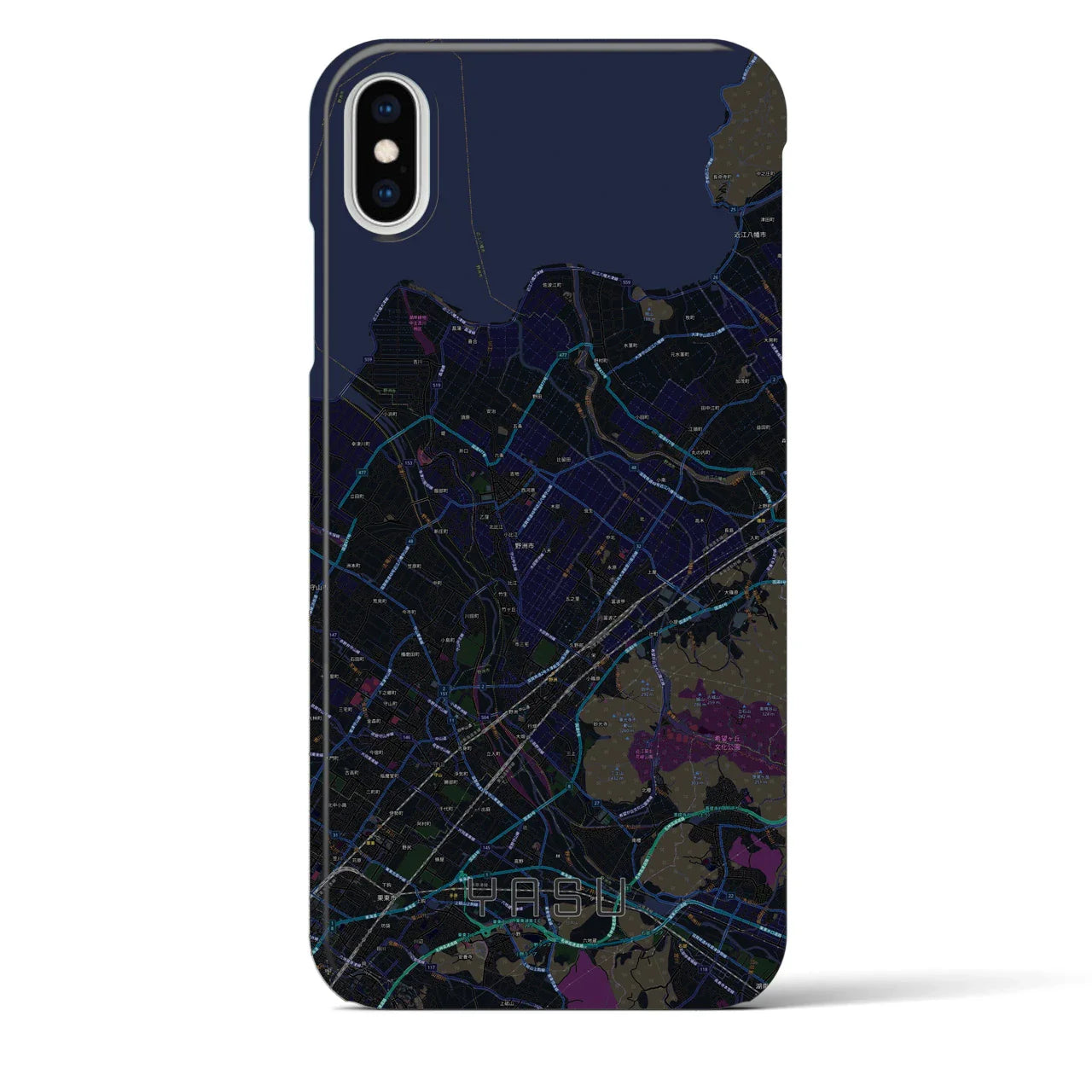 【野洲(滋賀県)】地図柄iPhoneケース(バックカバータイプ)