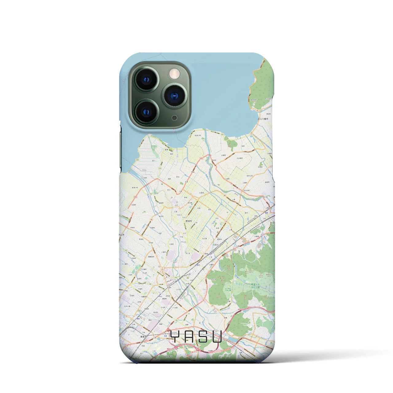 【野洲(滋賀県)】地図柄iPhoneケース(バックカバータイプ)
