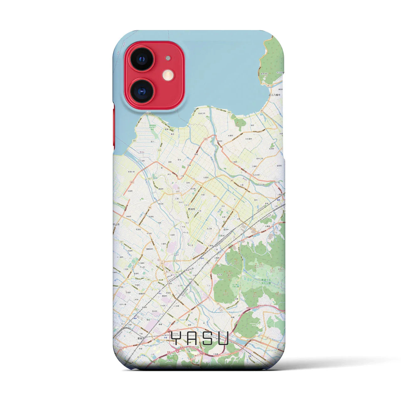 【野洲(滋賀県)】地図柄iPhoneケース(バックカバータイプ)