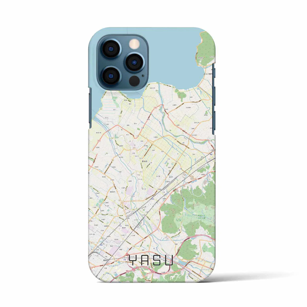 【野洲(滋賀県)】地図柄iPhoneケース(バックカバータイプ)