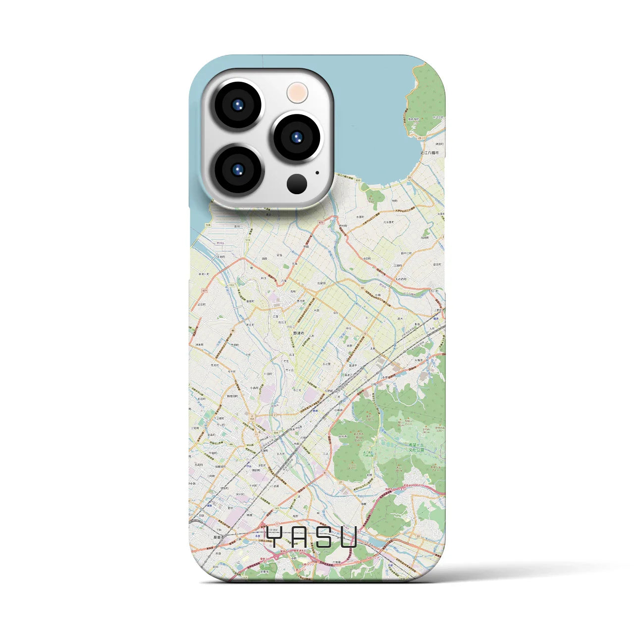 【野洲(滋賀県)】地図柄iPhoneケース(バックカバータイプ)