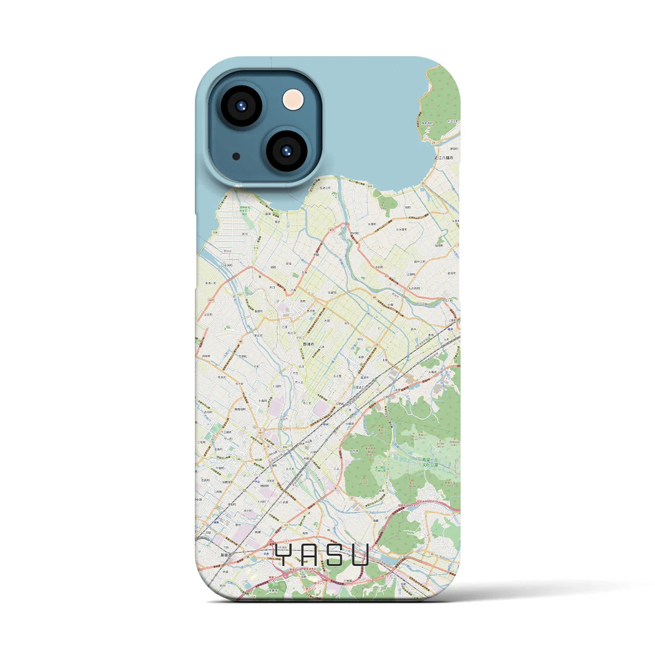 【野洲(滋賀県)】地図柄iPhoneケース(バックカバータイプ)