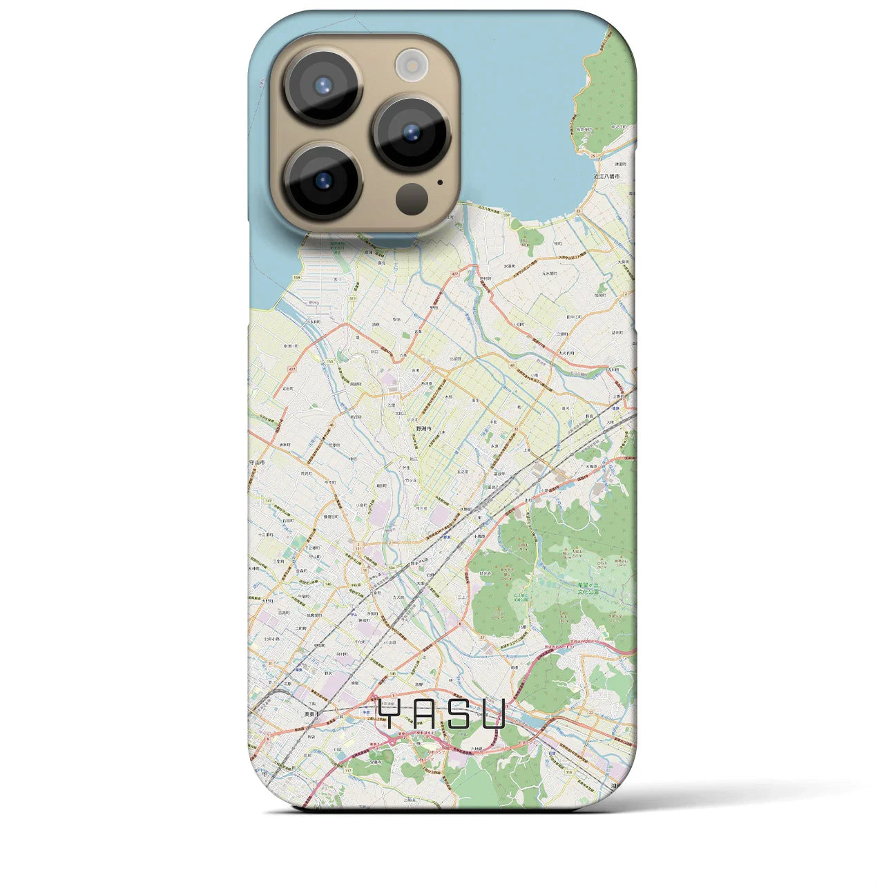 【野洲(滋賀県)】地図柄iPhoneケース(バックカバータイプ)