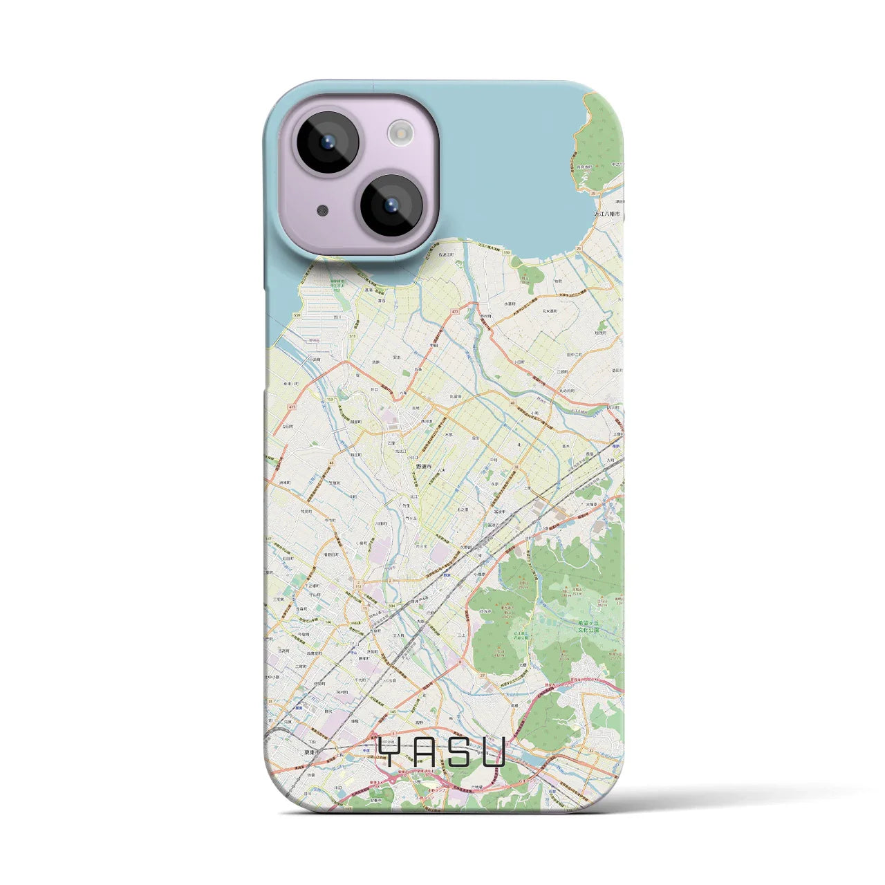 【野洲(滋賀県)】地図柄iPhoneケース(バックカバータイプ)
