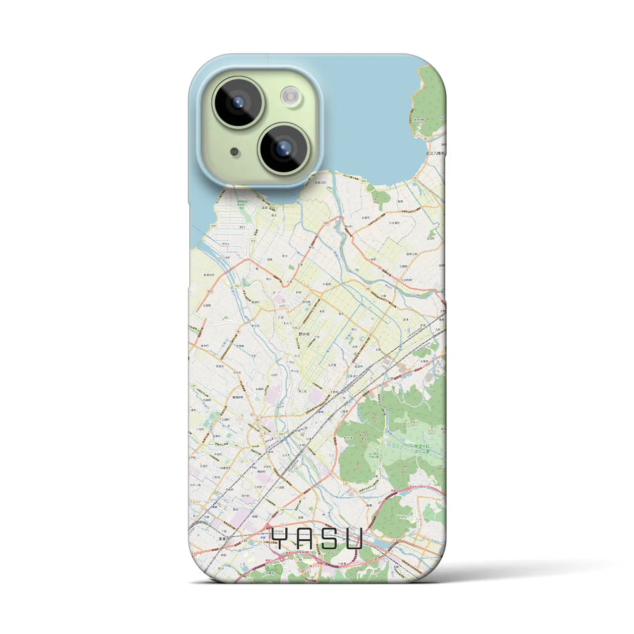 【野洲(滋賀県)】地図柄iPhoneケース(バックカバータイプ)