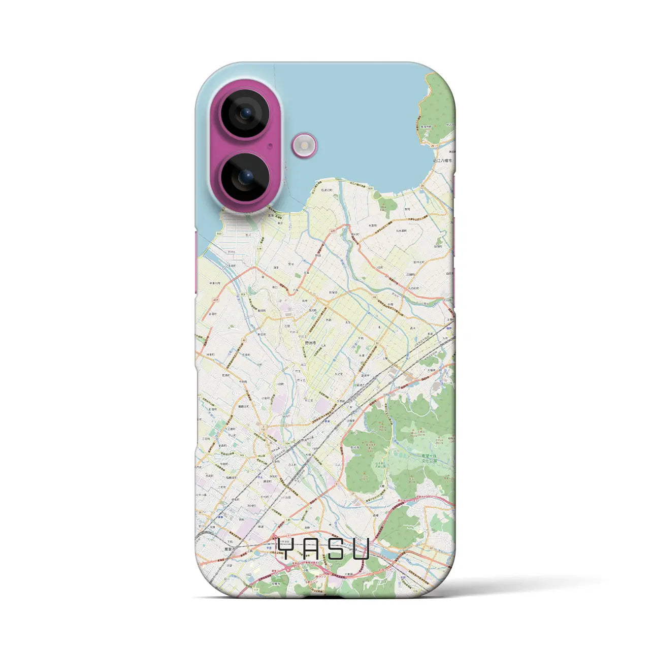 【野洲(滋賀県)】地図柄iPhoneケース(バックカバータイプ)