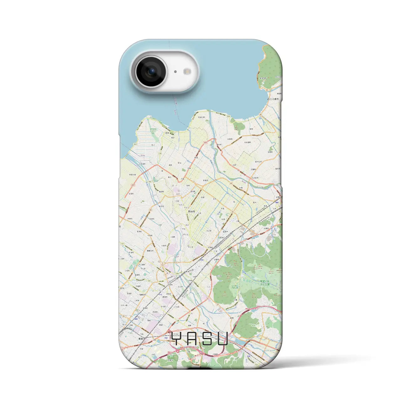 【野洲(滋賀県)】地図柄iPhoneケース(バックカバータイプ)