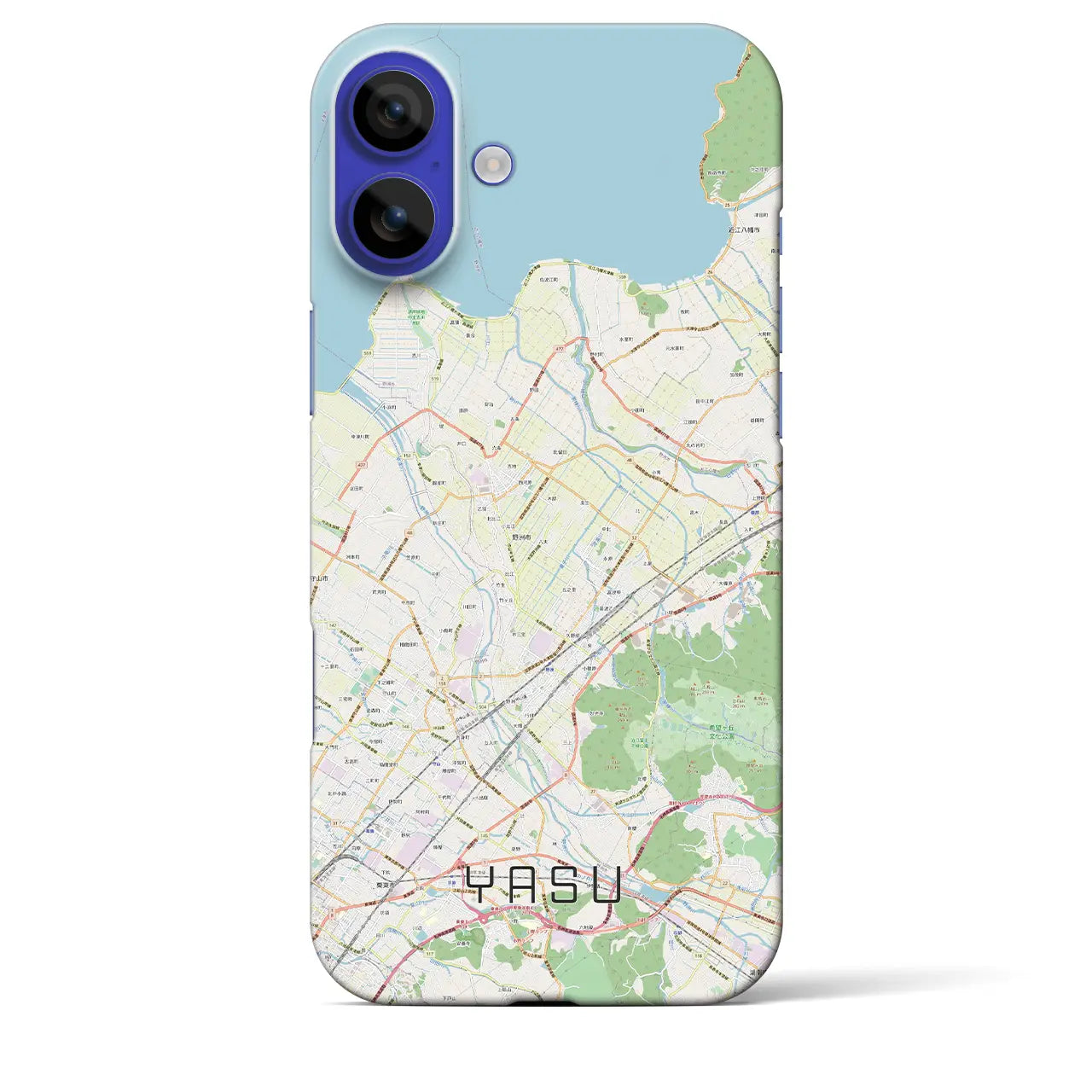 【野洲(滋賀県)】地図柄iPhoneケース(バックカバータイプ)ナチュラル・iPhone 16 Pro Max 用