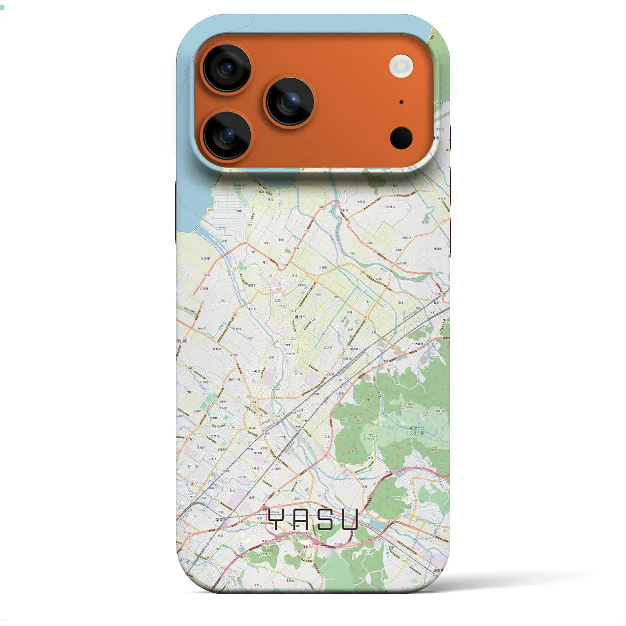 【野洲(滋賀県)】地図柄iPhoneケース(バックカバータイプ)