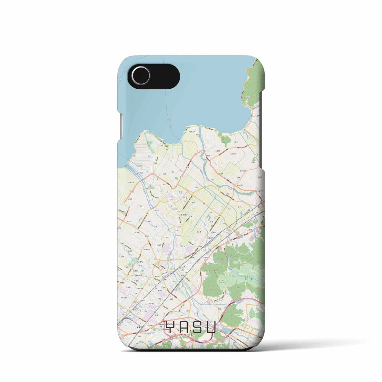 【野洲(滋賀県)】地図柄iPhoneケース(バックカバータイプ)