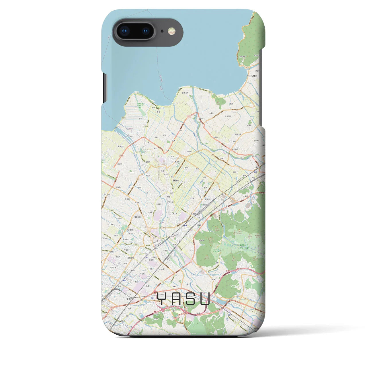 【野洲(滋賀県)】地図柄iPhoneケース(バックカバータイプ)