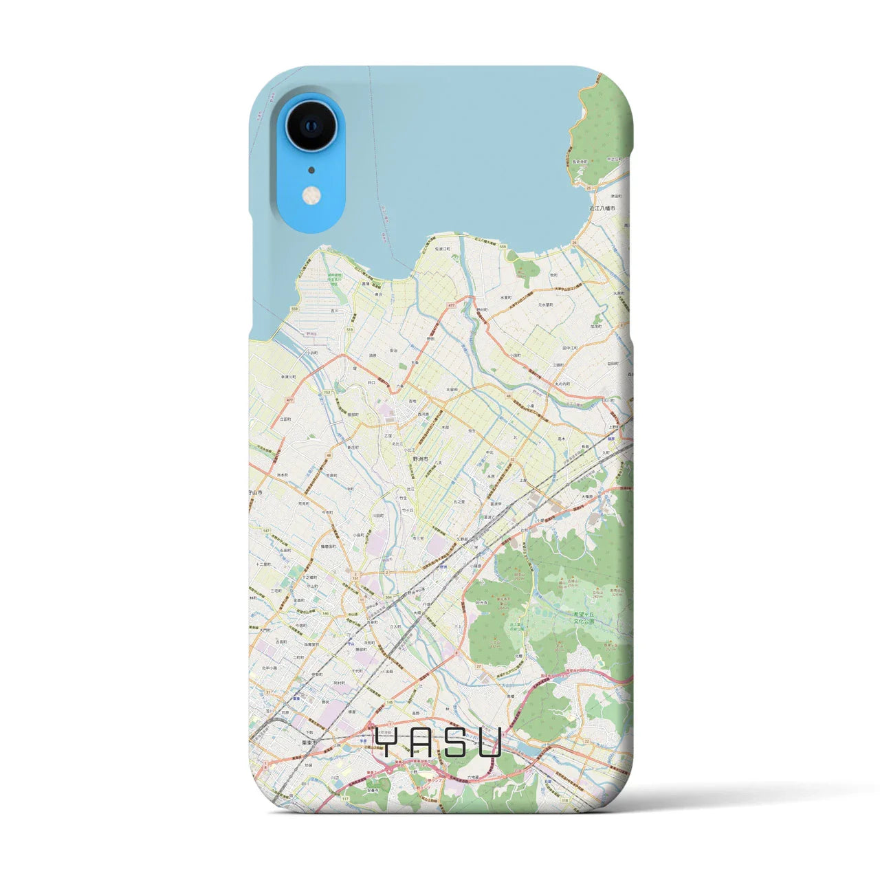 【野洲(滋賀県)】地図柄iPhoneケース(バックカバータイプ)