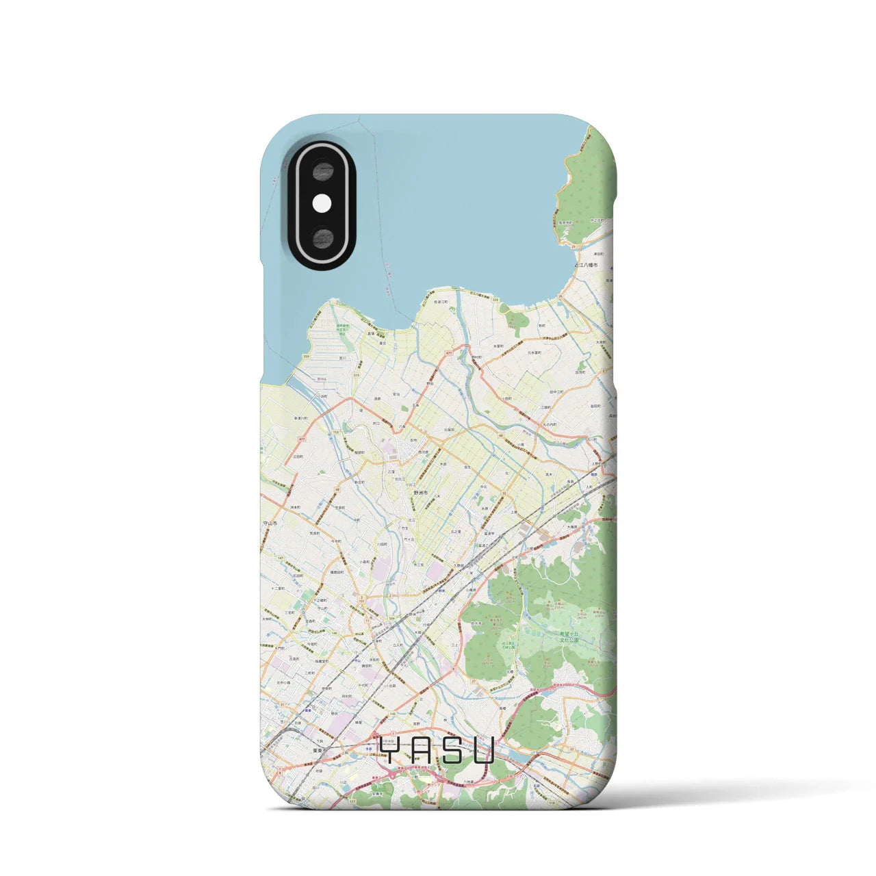 【野洲(滋賀県)】地図柄iPhoneケース(バックカバータイプ)