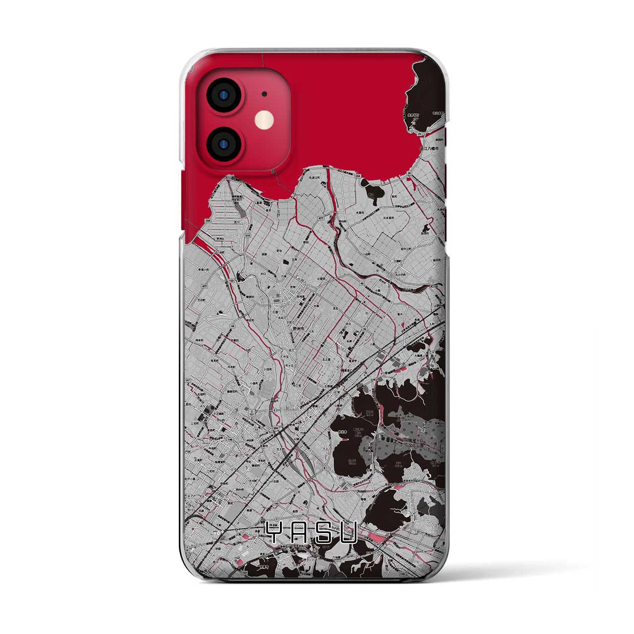 【野洲(滋賀県)】地図柄iPhoneケース(クリアタイプ)