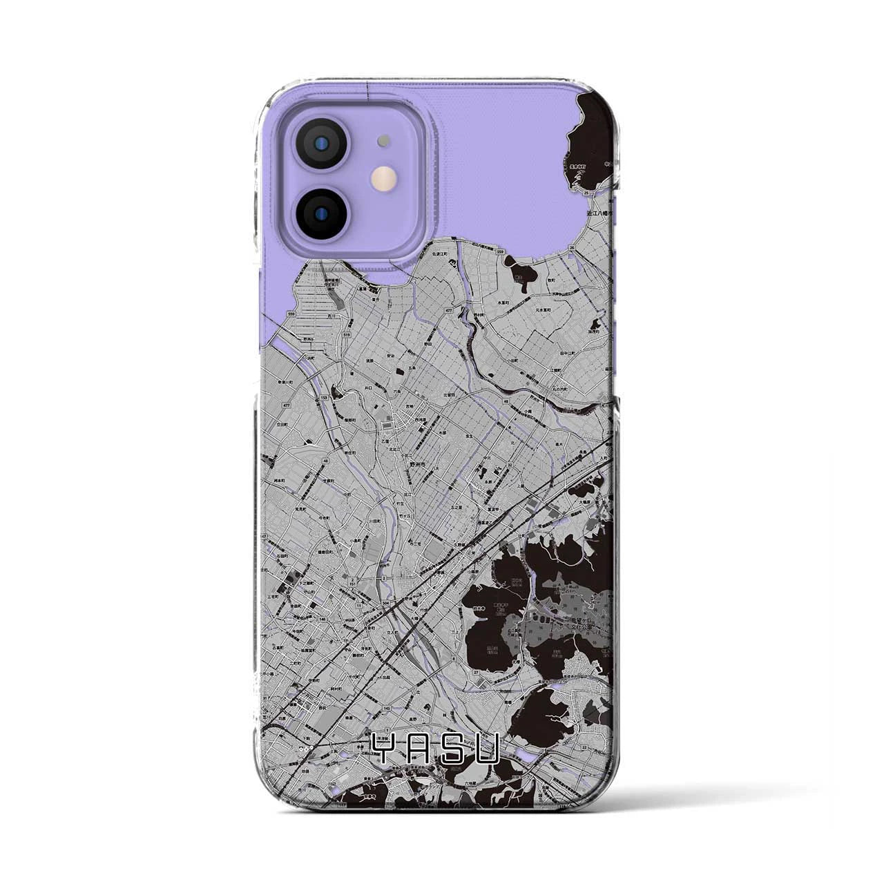 【野洲(滋賀県)】地図柄iPhoneケース(クリアタイプ)