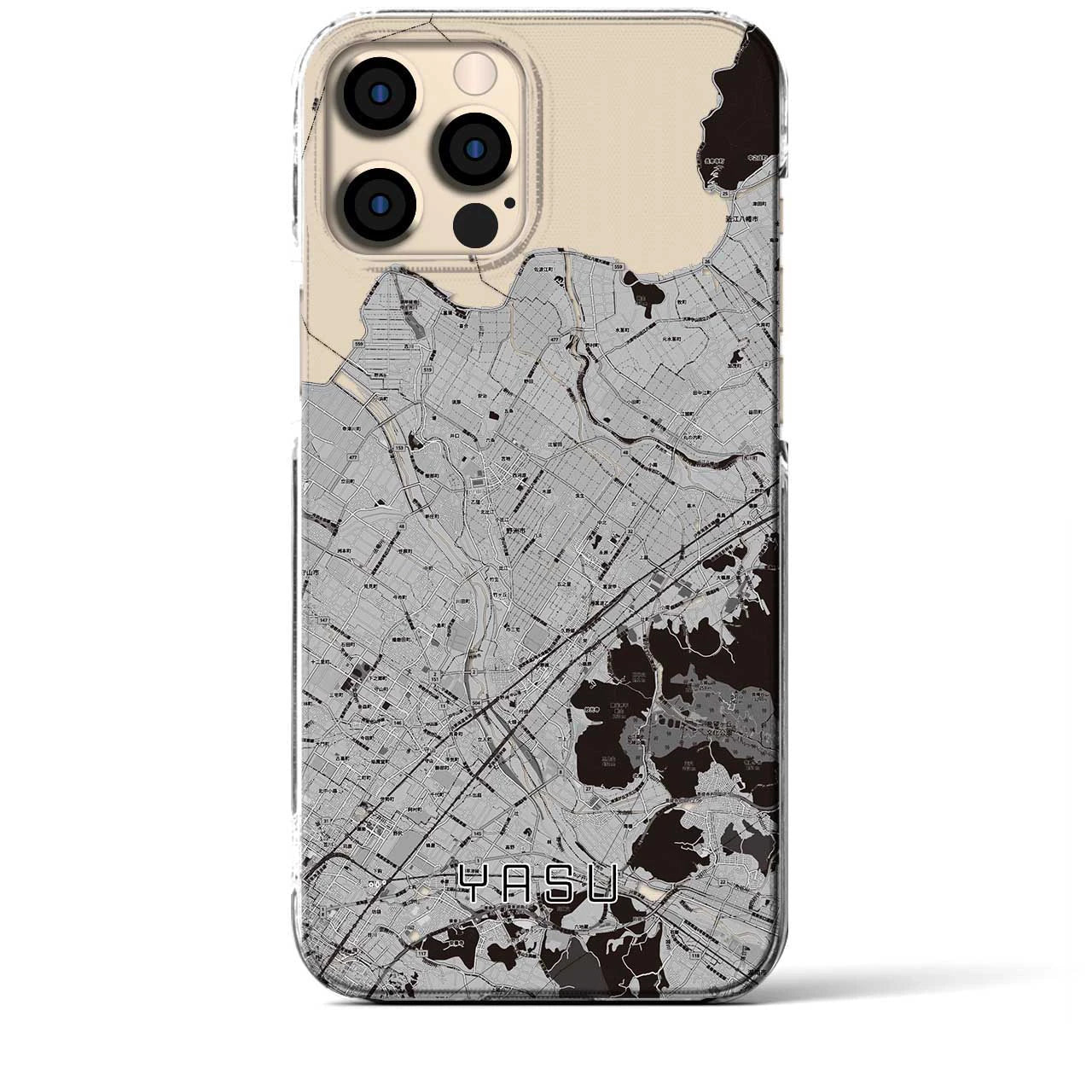 【野洲(滋賀県)】地図柄iPhoneケース(クリアタイプ)
