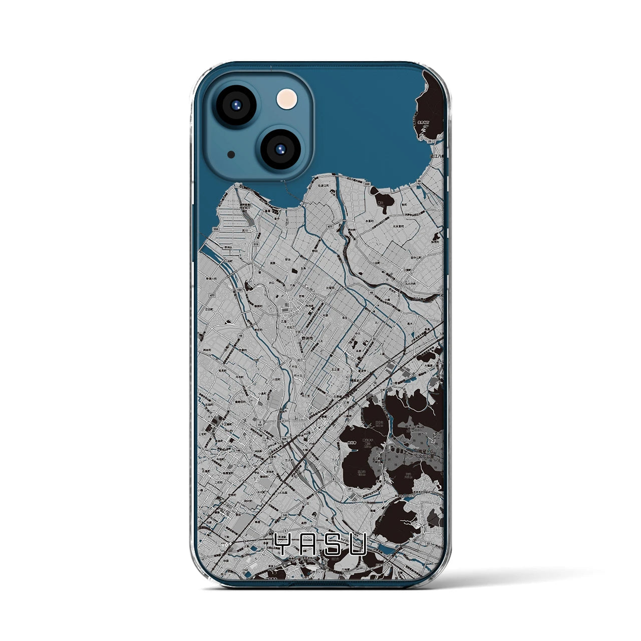 【野洲(滋賀県)】地図柄iPhoneケース(クリアタイプ)