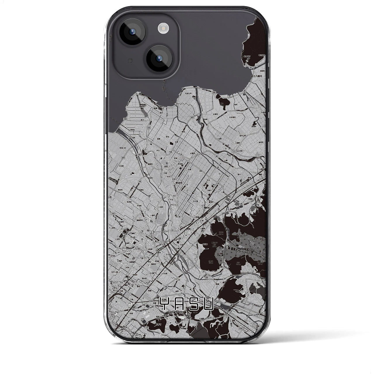 【野洲(滋賀県)】地図柄iPhoneケース(クリアタイプ)