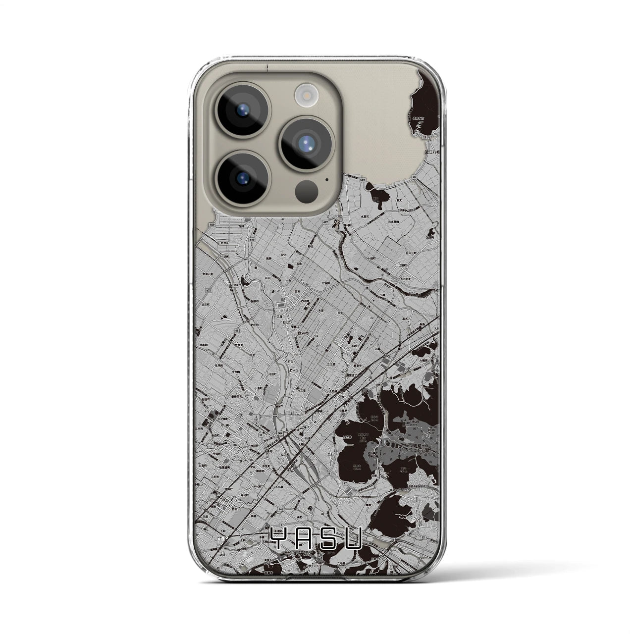 【野洲(滋賀県)】地図柄iPhoneケース(クリアタイプ)