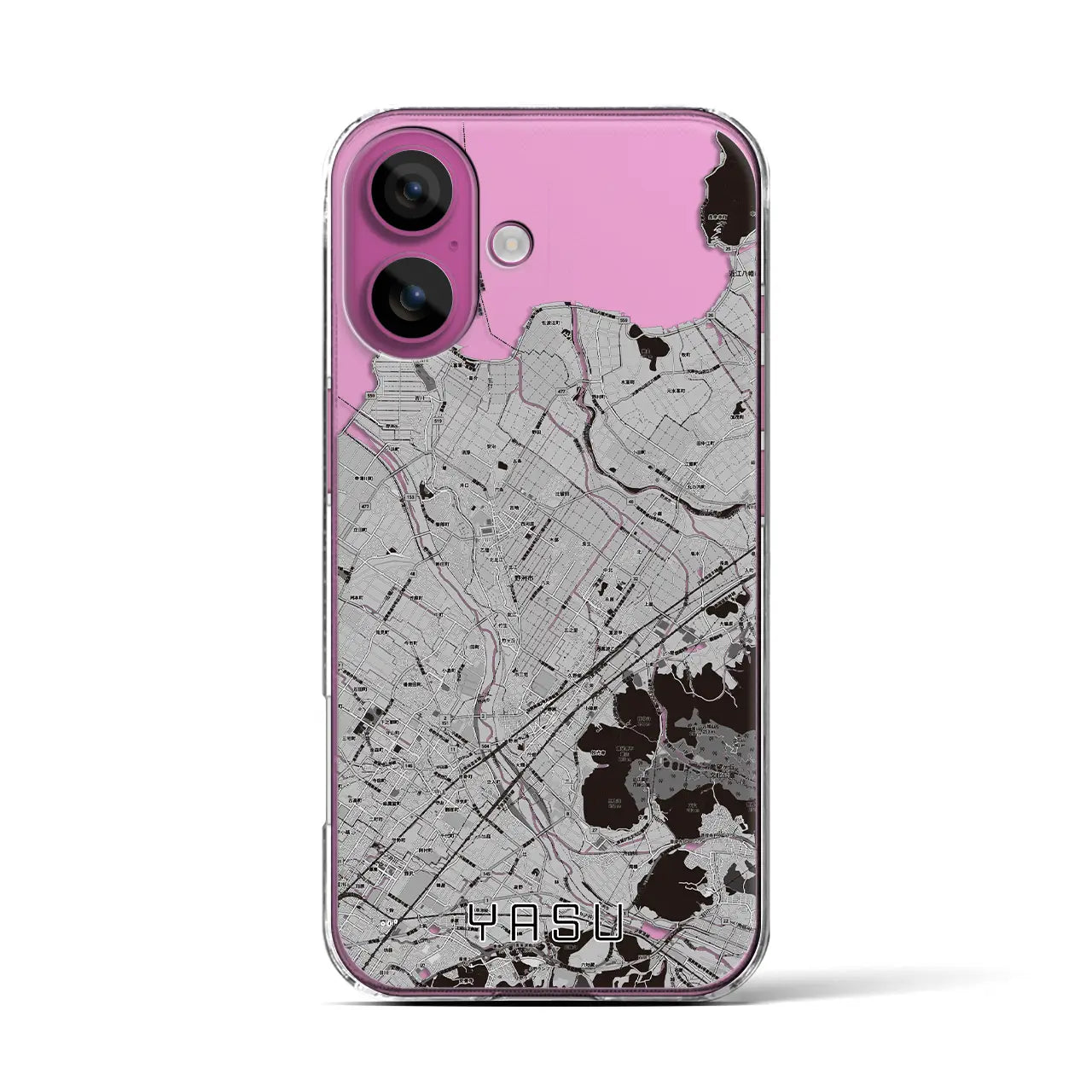 【野洲(滋賀県)】地図柄iPhoneケース(クリアタイプ)