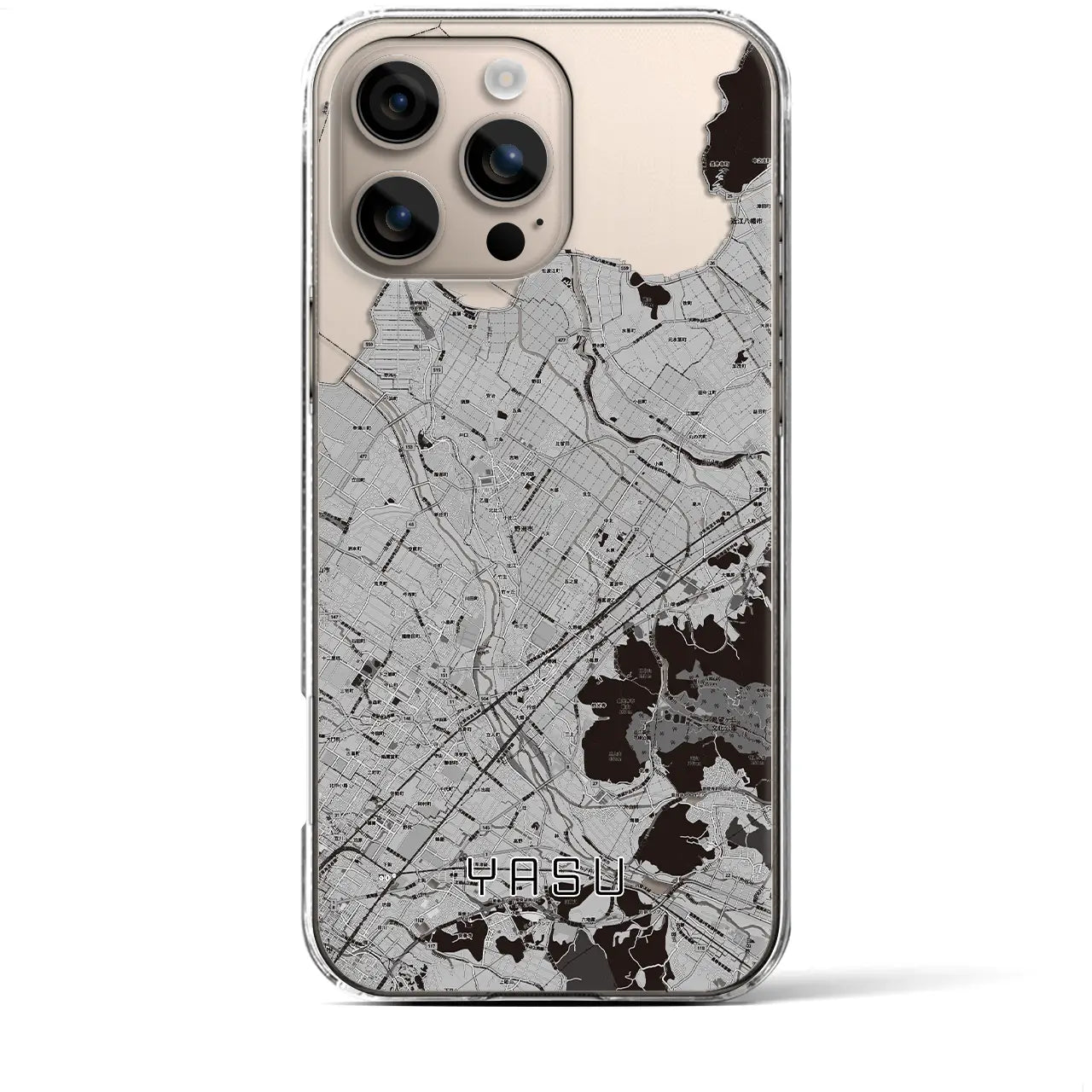 【野洲(滋賀県)】地図柄iPhoneケース(クリアタイプ)