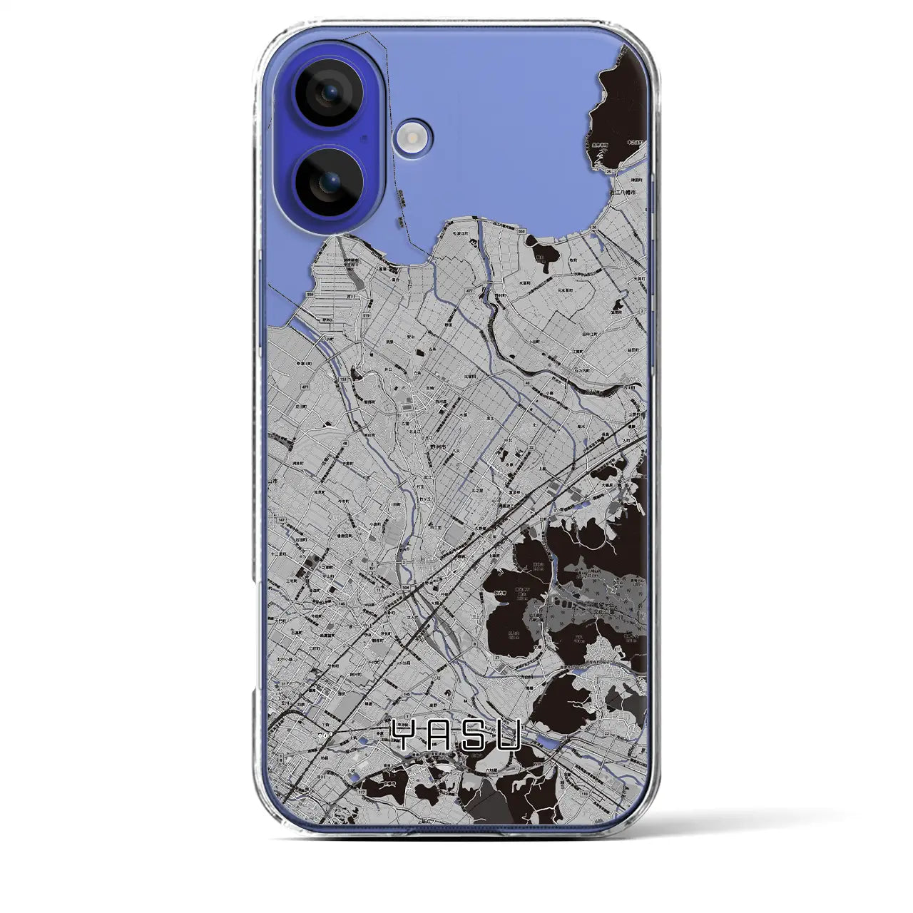 【野洲(滋賀県)】地図柄iPhoneケース(クリアタイプ)
