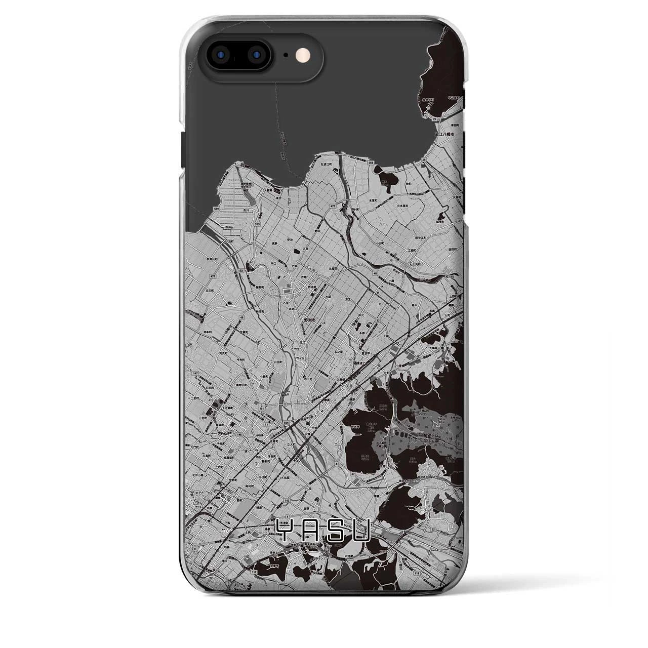 【野洲(滋賀県)】地図柄iPhoneケース(クリアタイプ)