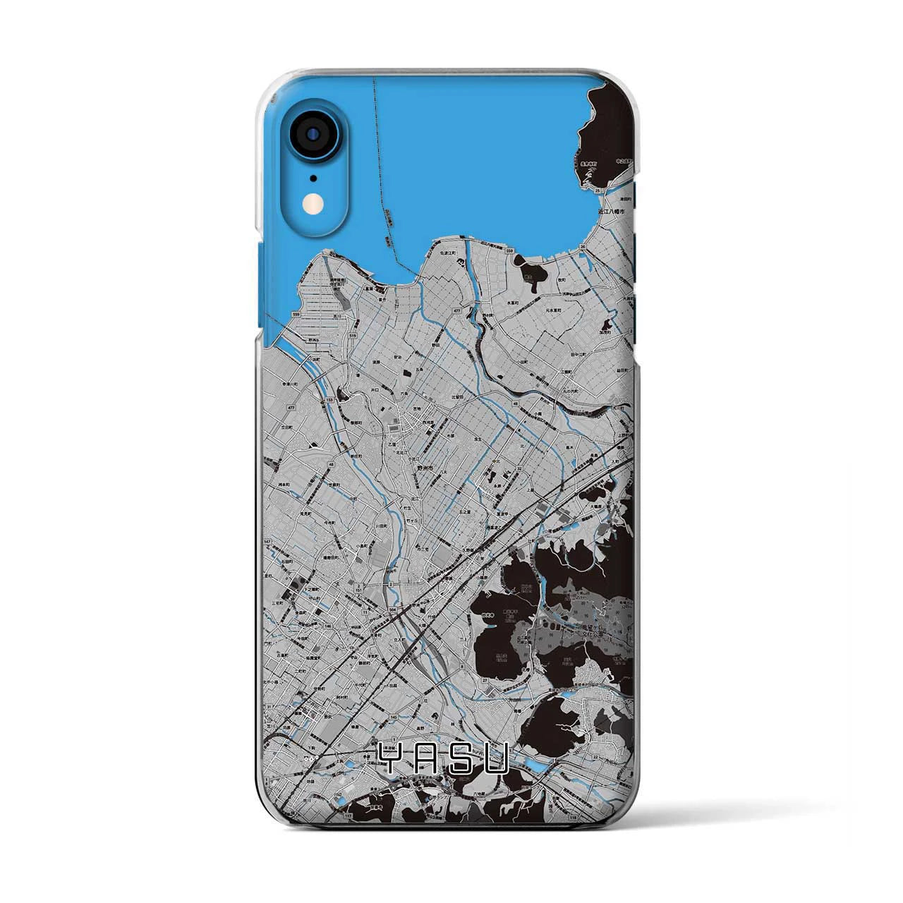 【野洲(滋賀県)】地図柄iPhoneケース(クリアタイプ)