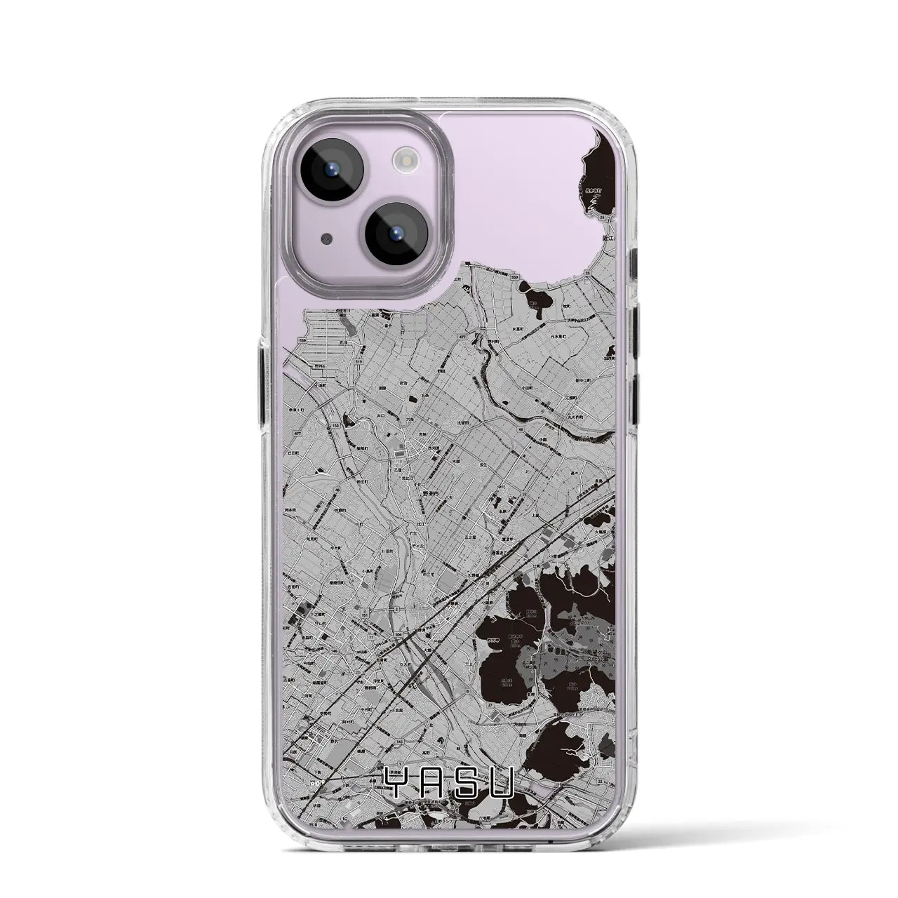 【野洲(滋賀県)】地図柄iPhoneケース(MagSafeタイプ)