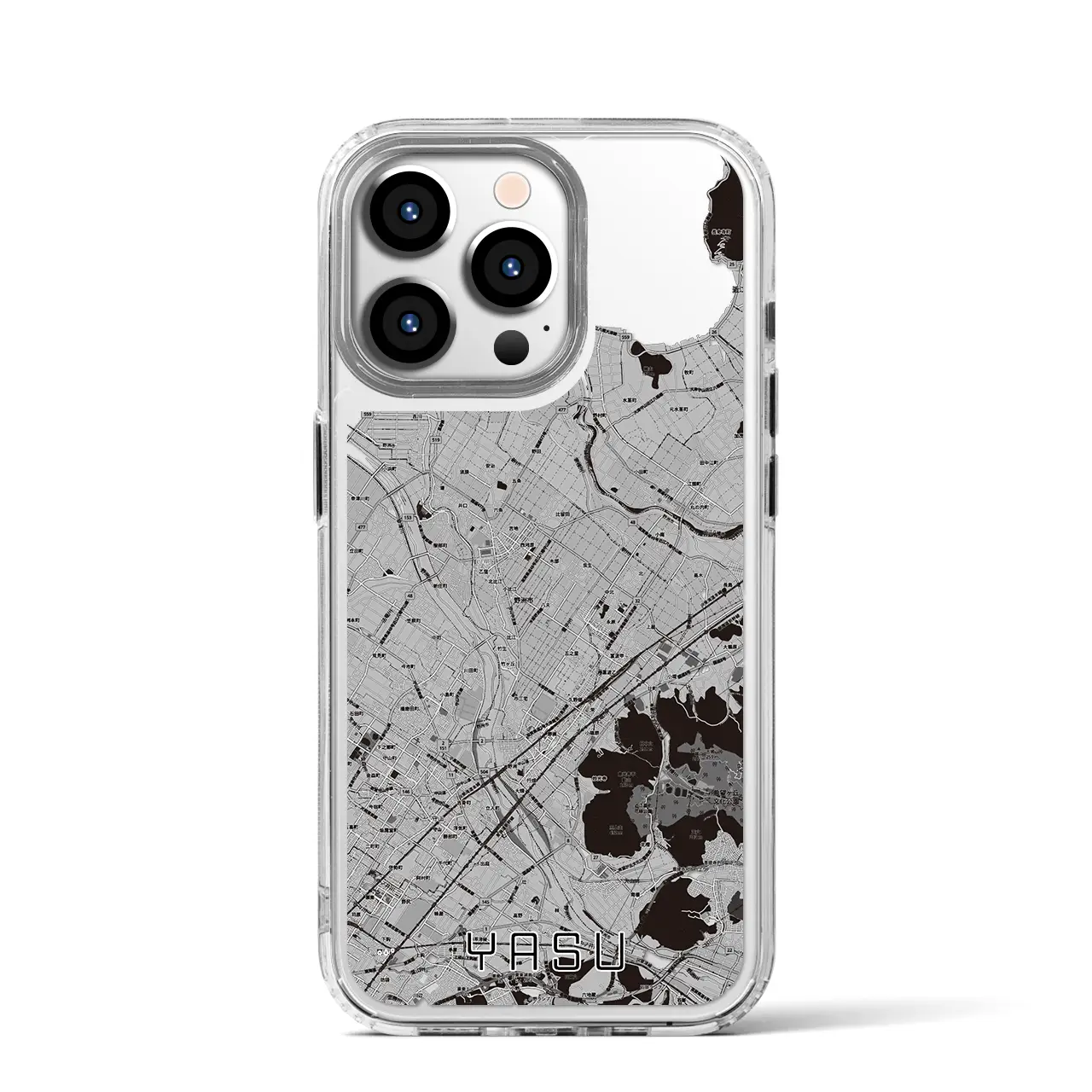 【野洲(滋賀県)】地図柄iPhoneケース(MagSafeタイプ)