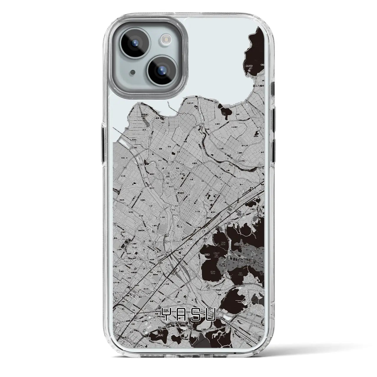 【野洲(滋賀県)】地図柄iPhoneケース(MagSafeタイプ)