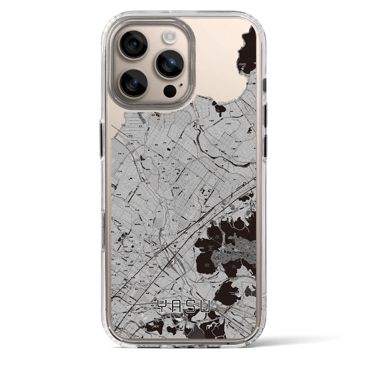 【野洲(滋賀県)】地図柄iPhoneケース(MagSafeタイプ)