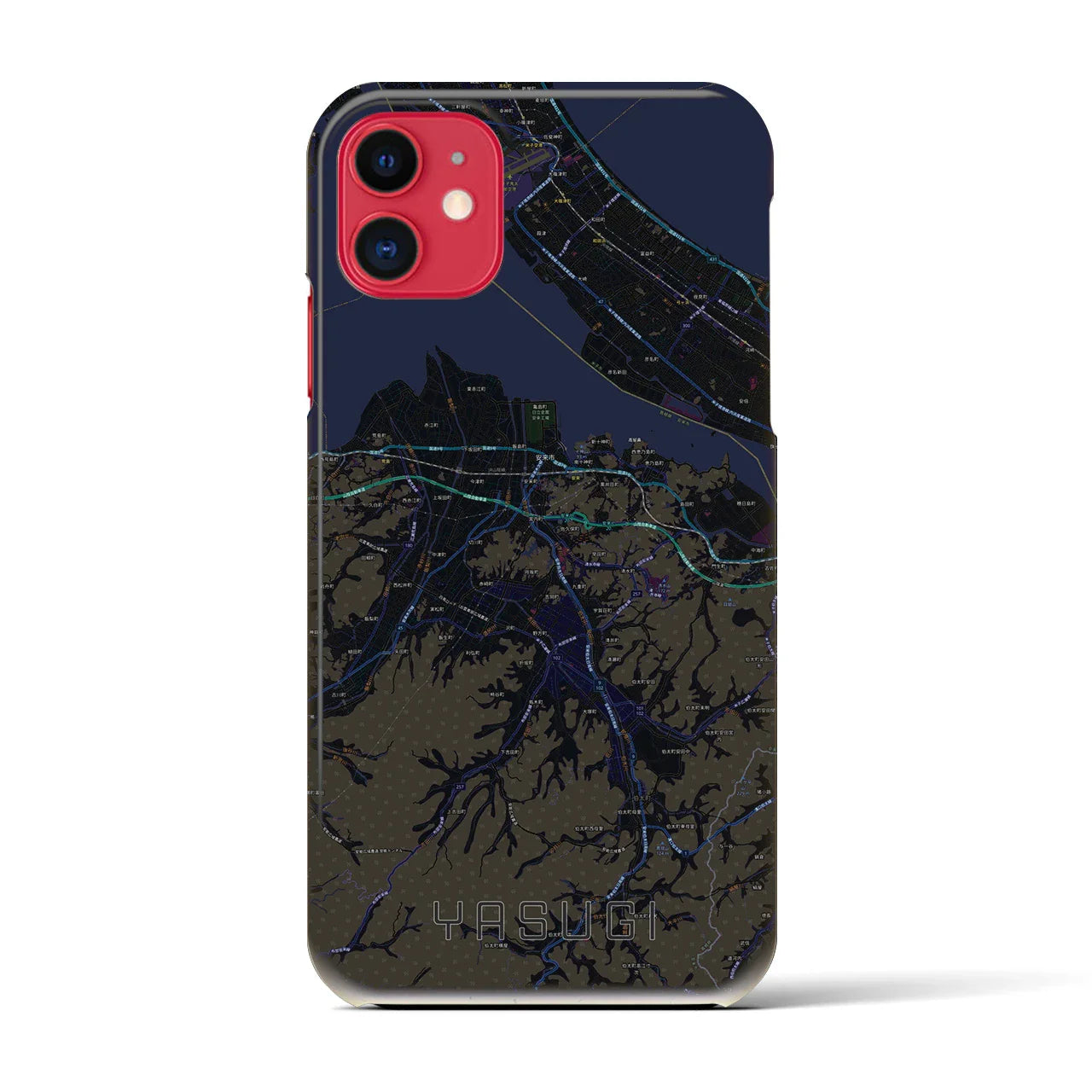 【安来(島根県)】地図柄iPhoneケース(バックカバータイプ)